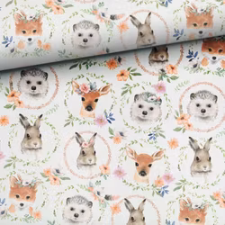 Bomullsväv Djur i kransar