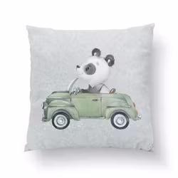 Bomullsväv Panda på väg (38 x 38 cm)