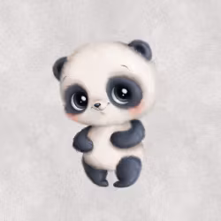 Joggingtyg Liten panda grå (40 x 50 cm)