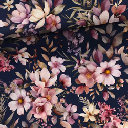 Bomullsjersey Lila blommor