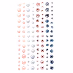 Pearls & strasstenar mix - Pink and blue