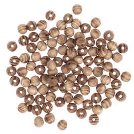 Träpärlor av tall 10 mm - Ljusa (100 st)
