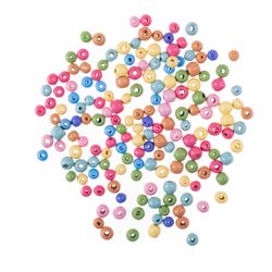 Runda träpärlor 8 & 10 mm - rainbow (100 st)