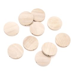 Platta träpärlor 30 mm (10 st)