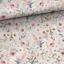 Bomullsjersey Blombuketter