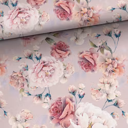 Bomullsjersey Gammelrosa rosor