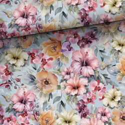 Bomullsjersey Djungelblommor