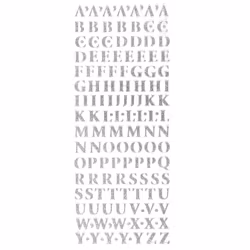 Glitter Stickers - Bokstäver silver