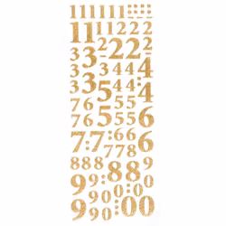 Glitter Stickers - Siffror guld