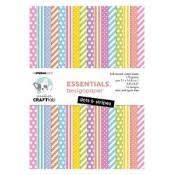 Pappersblock A5 - Dots and Stripes