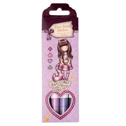 Gorjuss Wonderland Brush Pens - Purple/Grey (4 st)