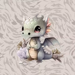Joggingtyg Babydrake ljusgrå (40 x 50 cm)
