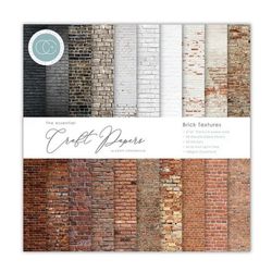 Pappersblock 15 x 15 cm - Brick textures