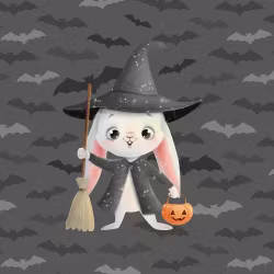 Joggingtyg Halloweenkanin (40 x 50 cm)