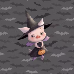 Joggingtyg Halloweengris (40 x 50 cm)