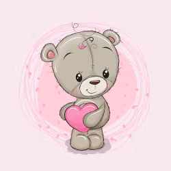 Joggingtyg Teddybjörn rosa (40 x 50 cm)