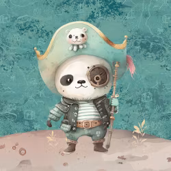 Joggingtyg Piratpanda (40 x 50 cm)