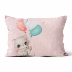 Bomullsväv Liten katt rosa (30 x 40 cm)