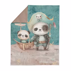 Bomullsväv Piratpanda (75 x 100 cm)