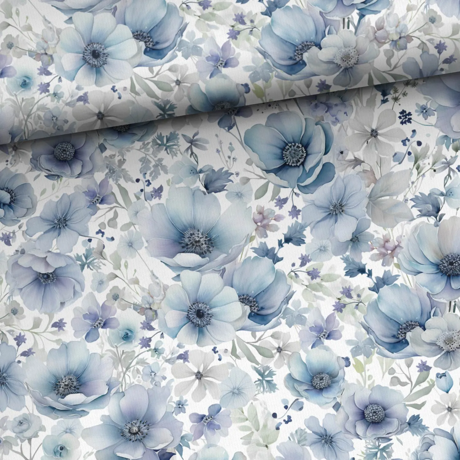 Joggingtyg Blå blommor - Happy Hobby – Köp tyger, Scrapbooking ...