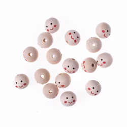 Träkulor med ansikten 20 mm (16 st)