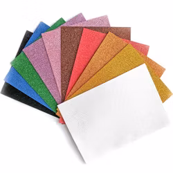 Dekorgummi glitter A4 ark (10 st)
