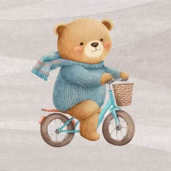 Joggingtyg Björn på cykel (40 x 50 cm)
