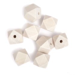 Oktagonala träpärlor 20 mm (8 st)