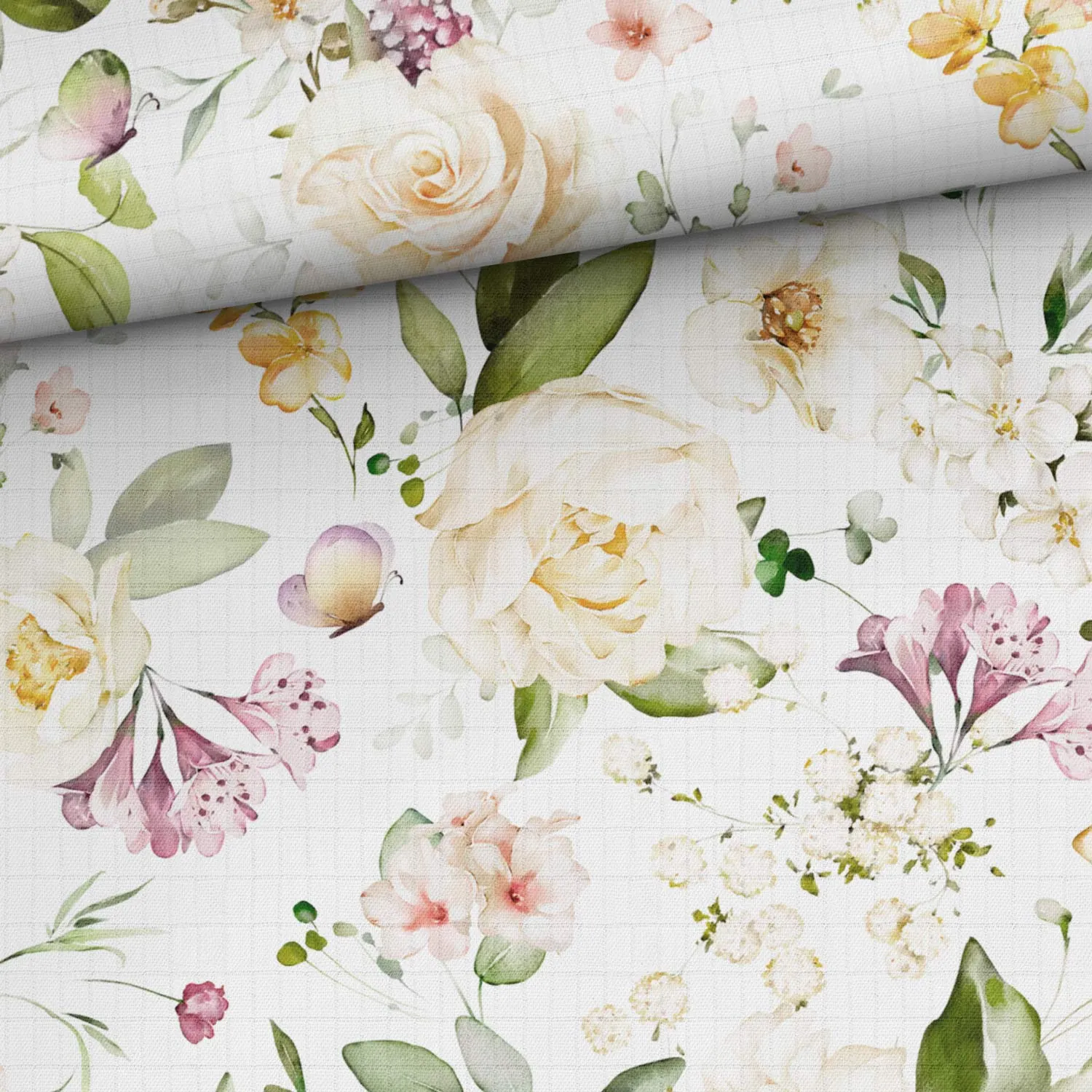 Bambumuslin Sommarblommor - Happy Hobby – Köp tyger, Scrapbooking ...