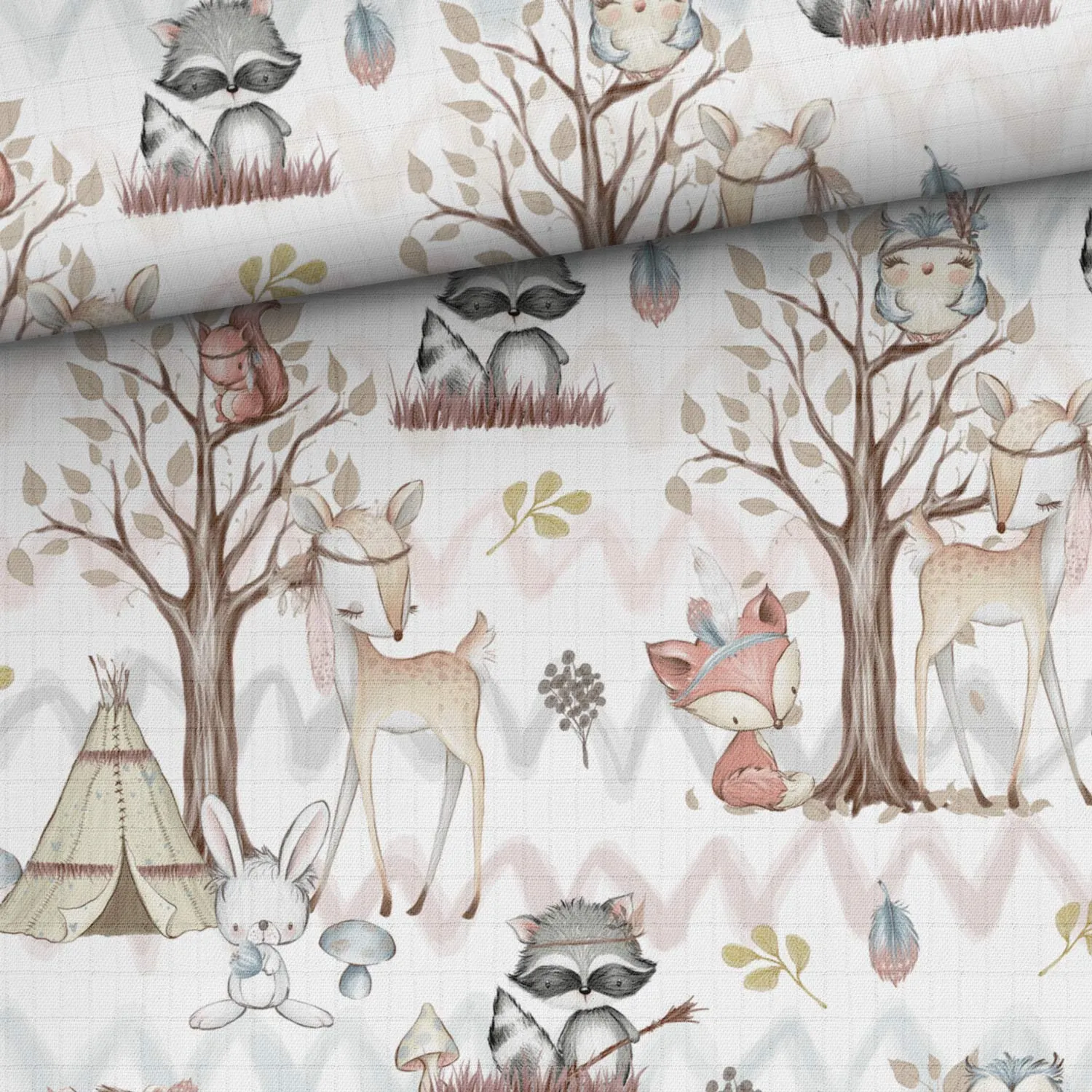 Bambumuslin Campingvänner - Happy Hobby – Köp tyger, Scrapbooking ...