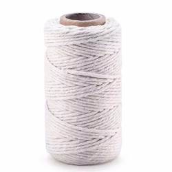 Makramégarn 3 mm - naturvit (200 m)