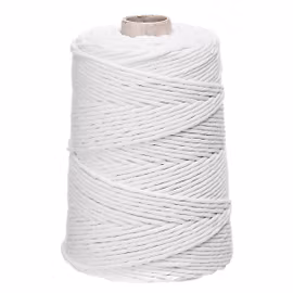 Makramégarn 3 mm - vit (100 m)