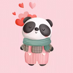 Joggingtyg Kramig panda (40 x 50 cm)