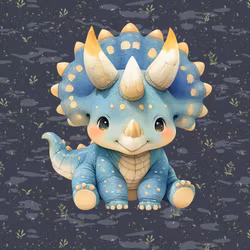 Joggingtyg Babydino blå (40 x 50 cm)