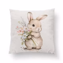 Bomullsväv Blomkanin (38 x 38 cm)