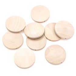 Platta träpärlor 40 mm (10 st)