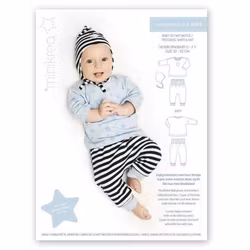 Minikrea symönster - Babyset med mössa