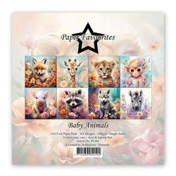 Papper 15 x 15 cm - Baby Animals