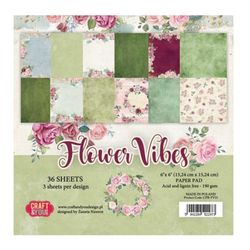 Pappersblock 15 x 15 cm - Flower Vibes