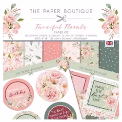 Pappersset 20 x 20 cm - Fanciful florals