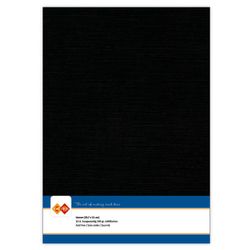 Linen cardstock A4 - Black (10 st)