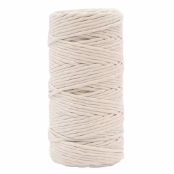 Makramégarn 3 mm - naturvit (100 m)