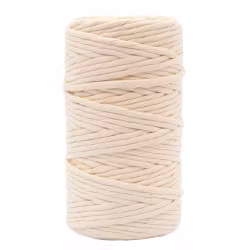 Makramégarn 4 mm - naturvit (100 m)
