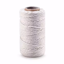 Makramégarn 2 mm - naturvit (50 m)