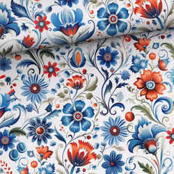 Bomullsjersey Nordiska blommor