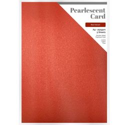 Pearlescent card A4 - Red Velvet (5 st)