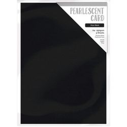 Pearlescent card A4 - Onyx Black (5 st)