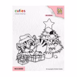 Clear stamp - Tiger med julgran