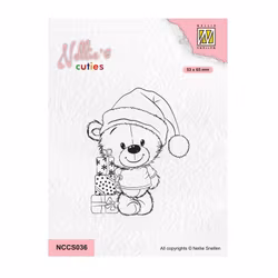 Clear stamp - Björn med julklappar