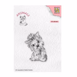 Clear stamp - Hund med rosett